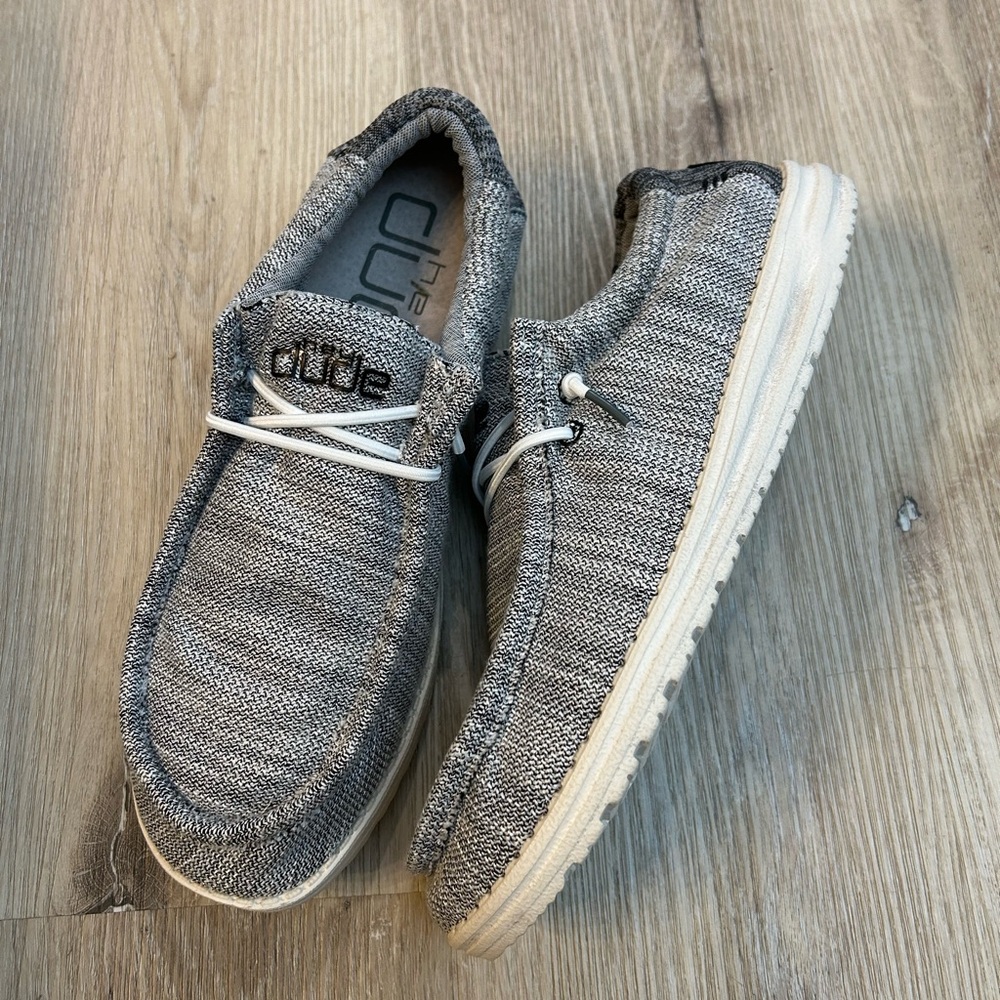 Hey Dude Men's Textured Gray Slip-Ons